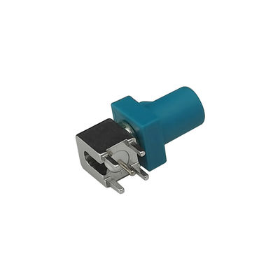 Z Code FAKRA PCB Connector Through Hole Right Angle Plug 50 Ohm