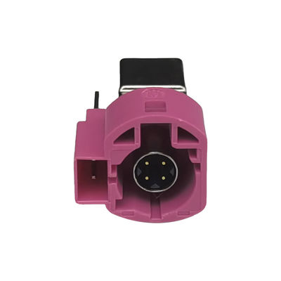 Right Angle Type Automotive FAKRA HSD Connector 4+2Pin H Code PCB Mount